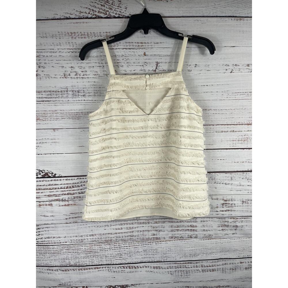 Maeve Anthropologie Tank Top Women's SZ 8 Textured Fringe Sleeveless Blouse Chic - Picture 9 of 9